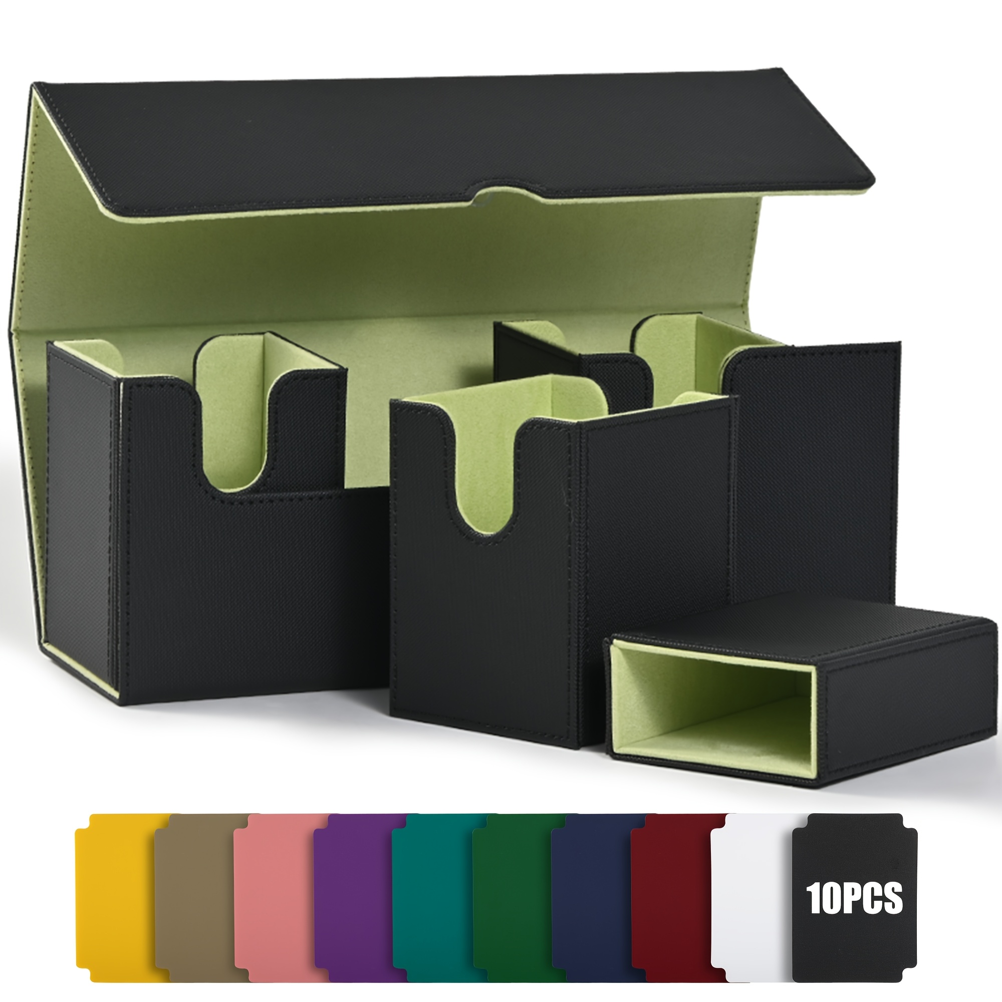 Card Deck Box with Dice Tray for MTG, 4-In-1 Organizer
